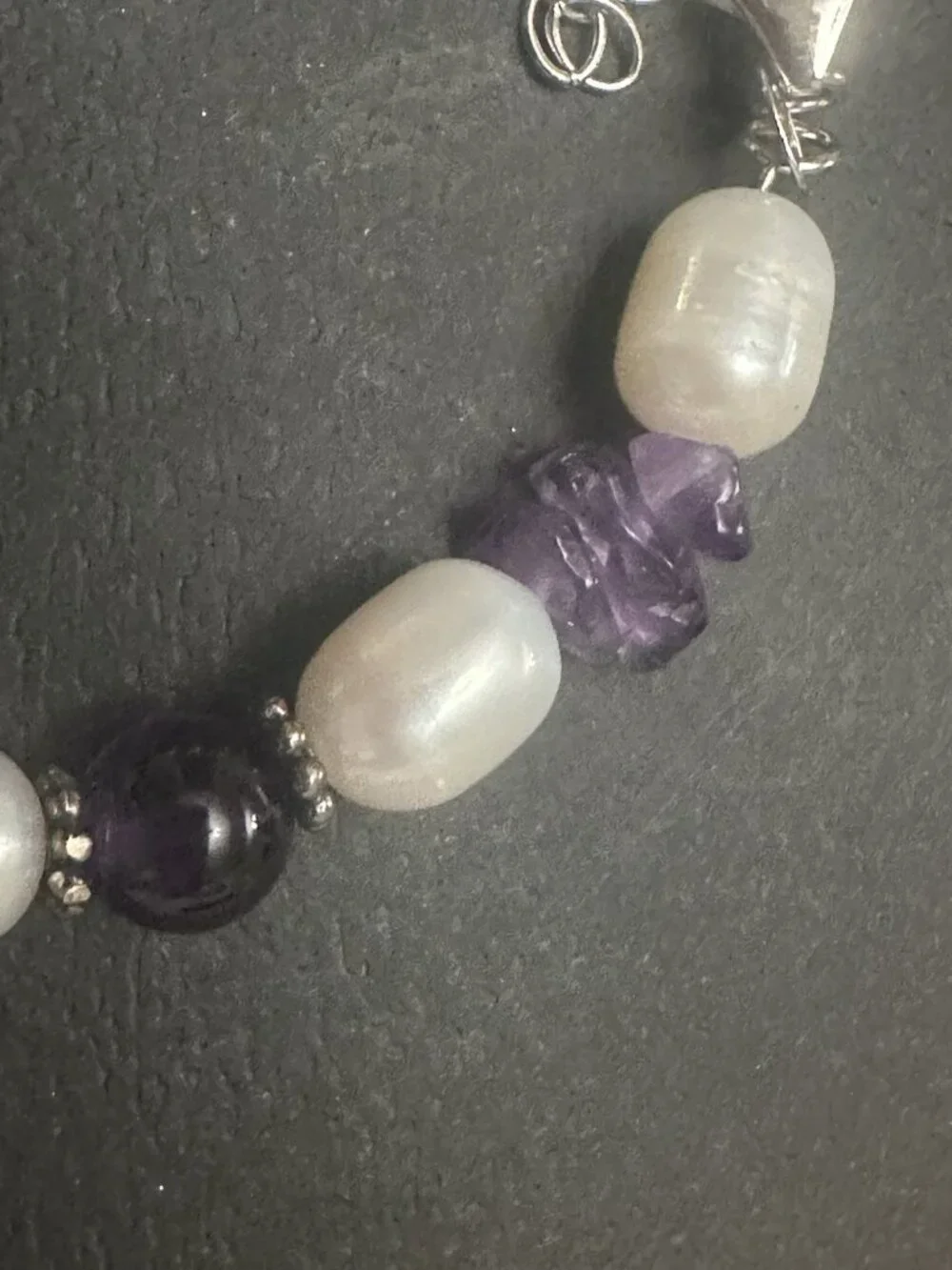Ross-Simons Sterling Silver Freshwater Pearls Amethyst Bracelet New